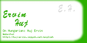 ervin huj business card